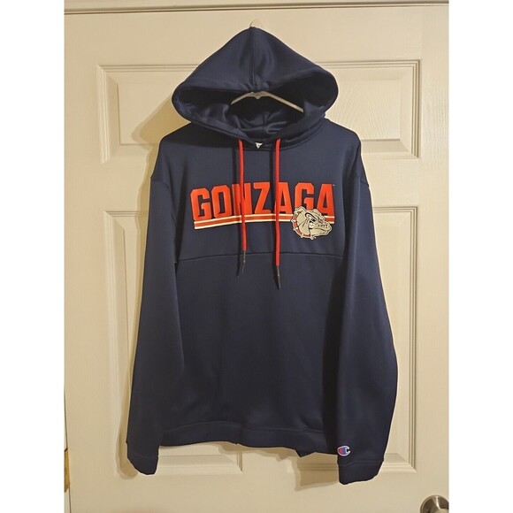 Gonzaga University Hoodie Mens Size Medium Blue w/ Pockets Champion Sweatshirt - Picture 1 of 6